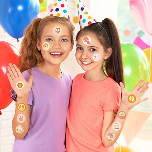 1500 Pcs Groovy Stickers Hippie Stickers Peace Love Stickers Boho Flower Stickers 60S 70S Packaging Sticker Groovy Thank Sticker Rainbow Sticker Groovy Round Label Decor Envelope Sealing, 30 Styles #TOP4