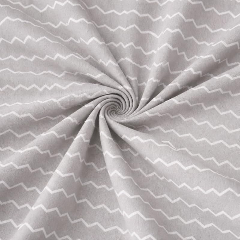 Image of THEA Elastic Fitted Double Bedsheet Set| 100% Cotton Like Soft Fabric | Double Bedsheet for Double Bed (72 X 78 x 6 inches) with 2 Pillow covers,Silver Ripple