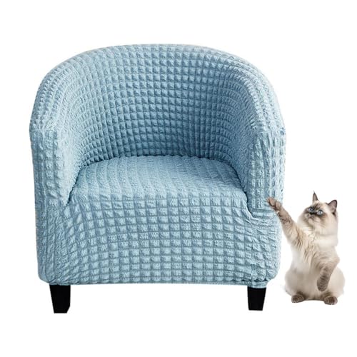 Morbuy 1 Piece Tub Chair Covers, High-Stretch Bucket Chair Covers Club Chair Covers Soft Armchair Slipcovers for Dining Living Room Office Reception (Duck egg blue)