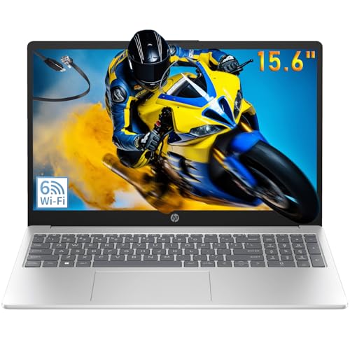 Image of HP 15.6" Pavilion Laptop Computer PC, Intel N100 (16GB RAM, 256GB SSD) Lifetime Office 365, Portable Design & Long Battery Life, for Home Daily use, Windows 11 Home, Silver, Type-C to RJ-45 Cable