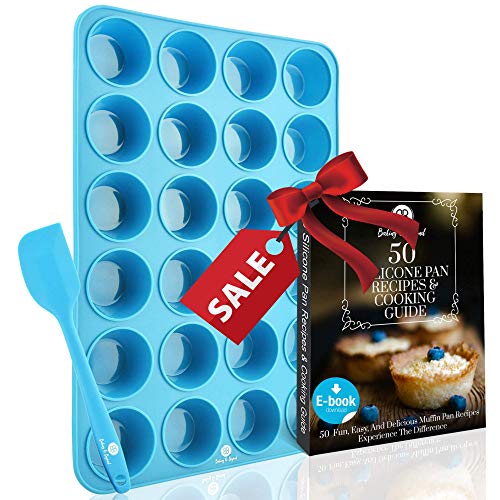 Baking & Beyond Premium 24 Mini Cup Silicone Muffin Pan and Cupcake Pans