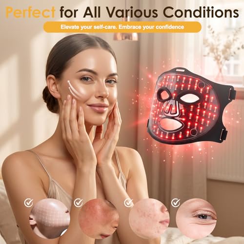 Red Light Therapy Mask for Face 850nm NIR 630nm LED Blue Red Light Mask - image 8