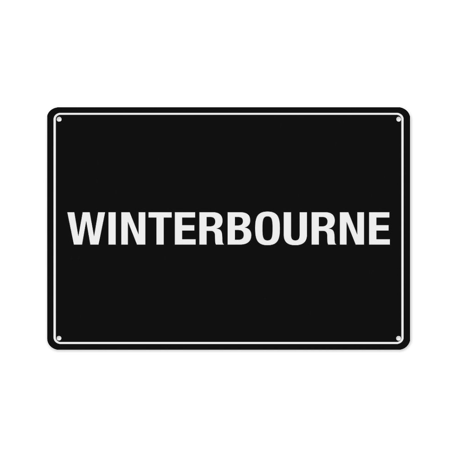 Peiyeety A07 Winterbourne Sign Aluminum Tin Warning Signs For Home Outdoor Garden 12X16 Inches
