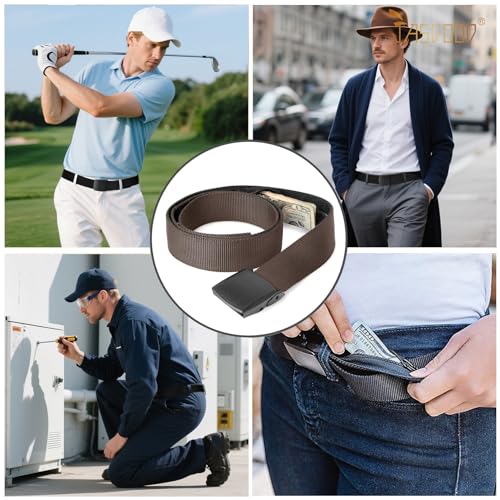Image of Travel Security Money Belt with Hidden Money Pocket - Cashsafe Anti-Theft Wallet Unisex Nickel free Nylon Belt by JASGOOD