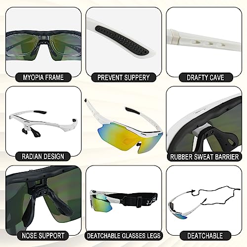 Zequech Polarized Cycling Glasses, 5 Different Scene Functions'S Interchangeable Lenses - Image 2