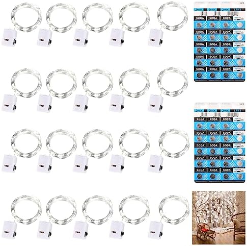 RXYYOS Luci LED a Batteria, 1M 20 Pezzi Micro Luci Stringa 10 LEDs Filo