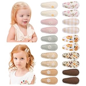 YLEN YHXX 20 PCS Baby Snap Hair Clips Mini Baby Barrettes 1.5 Inches Cute Floral Print Toddler Hair Clips Non Slip Wrapped Baby Girls Hair Clips Hair Accessories for Baby Infants Toddler