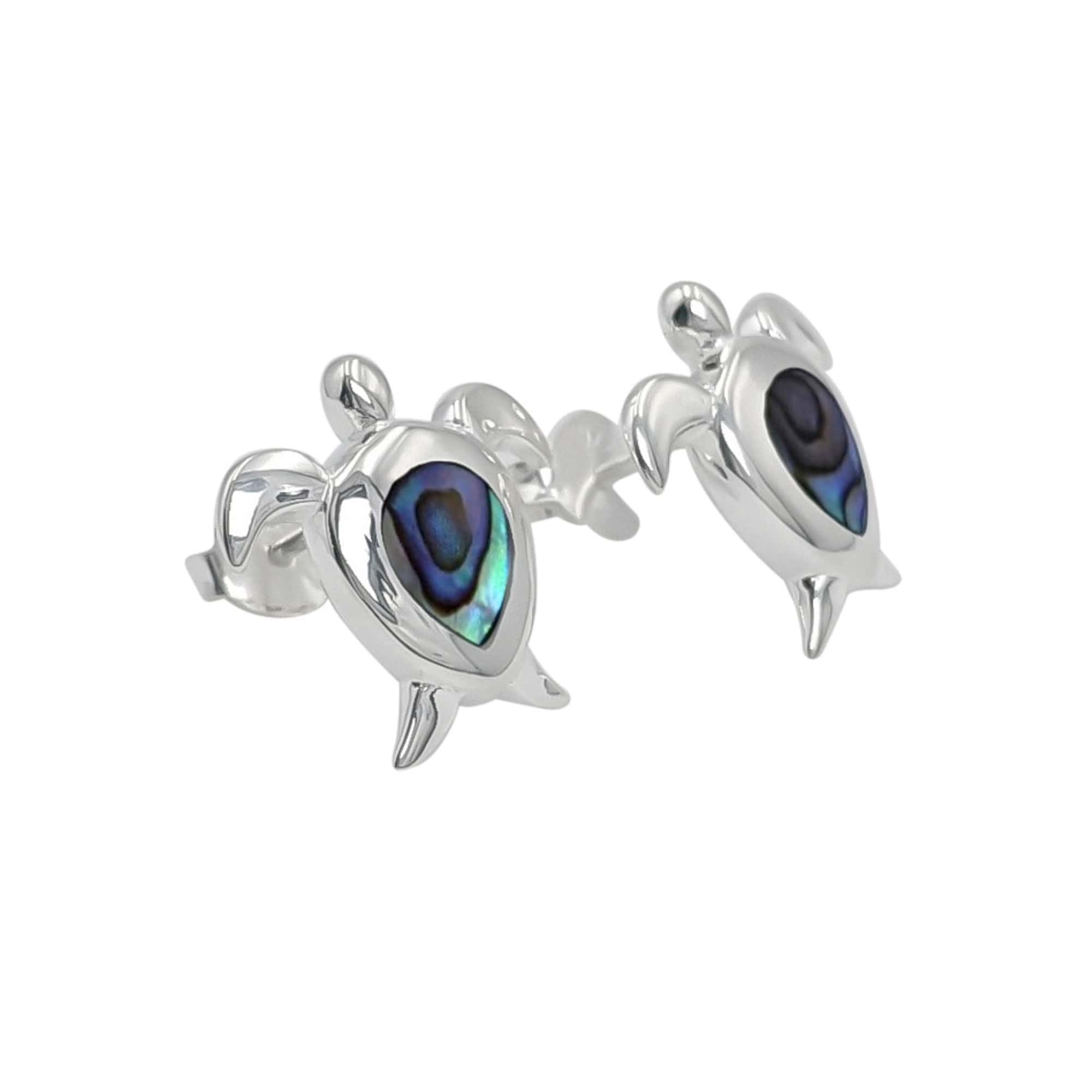81stgeneration Pendientes Tortuga Plata de Ley | Pendientes Concha Abulón Fiesta Orejas | Aretes de Plata 925 Estilo Playa para Mujer | Joyas Vida Marina | Regalos Piedras Preciosas Adolescentes