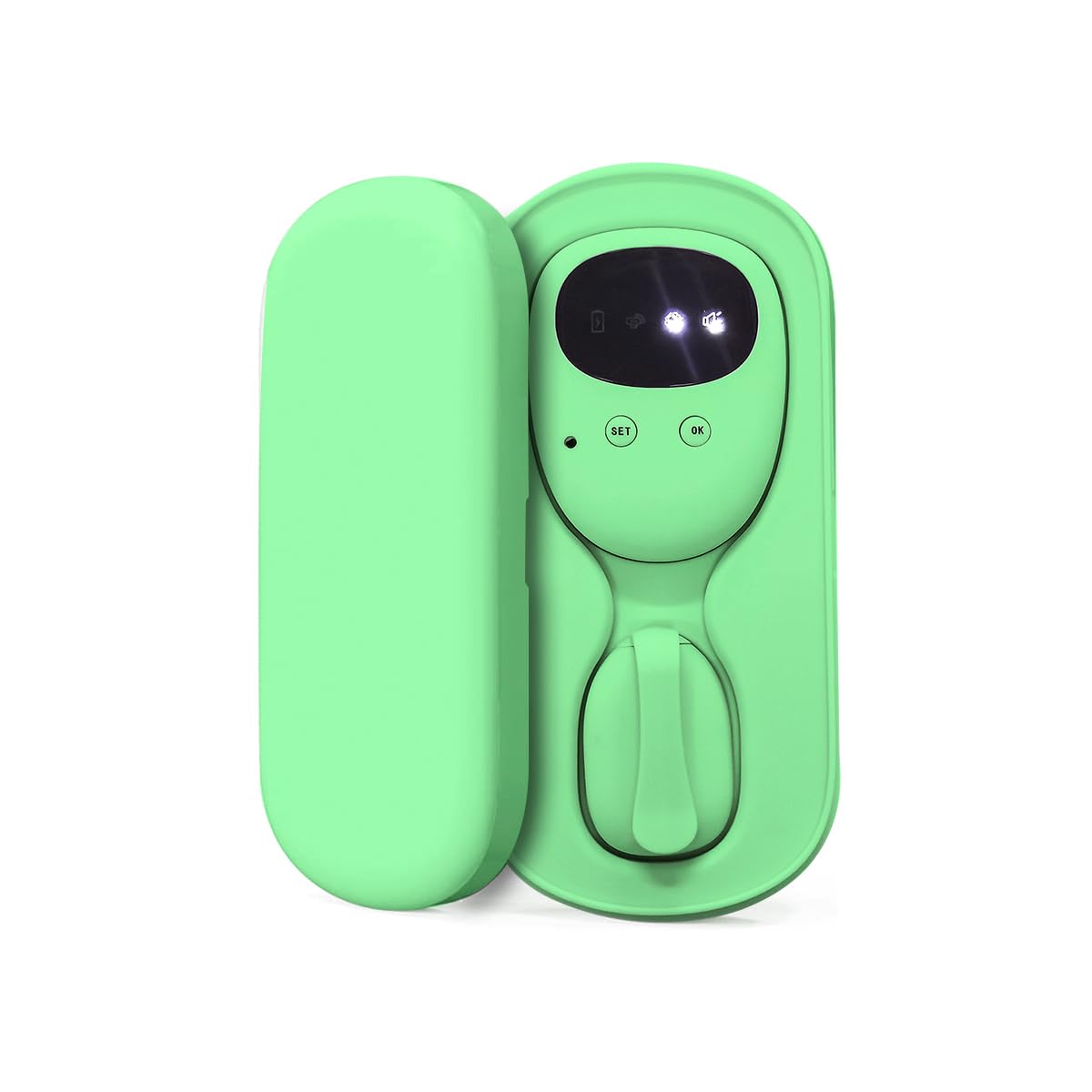 Yoicee Kabelloser Bettnässer-Alarm für Jungen und Mädchen, USB-C wiederaufladbar, lauter Ton, Starke Vibration, Urinalarm, Töpfchentraining für Kinder (Grün)