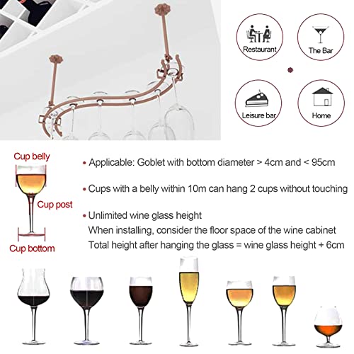 Support de verre à vin de barre réglable avec étagère double suspendue 65cm - 4