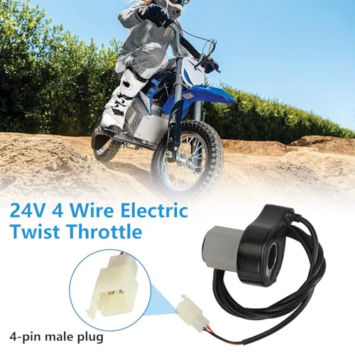 Image of EOPOAYI MX350 Throttle Kit Replacement for Razor MX350 MX400 (V33+) Dirt Rocket E200 (V24+) E300 (V20+) Electric Scooter Pocket Mod, 24V Twist Grip Throttle with Handlebar Grip