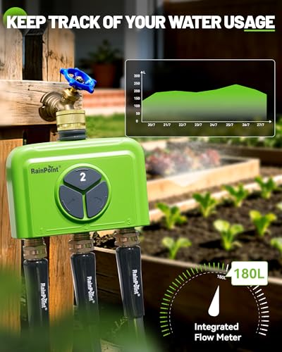 RAINPOINT Smart WiFi Water Timer 2-Pack with Hub, 3 Zone Wireless Garden Irrigation Controller (Total 6 Zones) with Brass Inlet, App & Voice Control, Automatic Rain Delay Sprinkler System for Lawn - Image 5