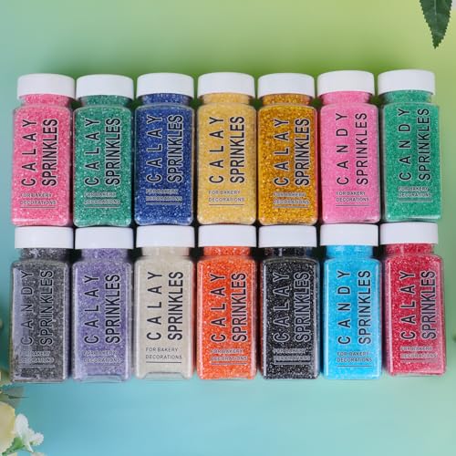 Image of Silver Sprinkles, Silver Sanding Sugar Crystals, 4.6 oz Edible Sparkling Sugar for Baking Topping, Cupcakes, Cookies, Ice Cream & Cake Decorating, Wedding Party Christmas Supplies