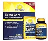 Renew Life Extra Care Multi-Strain Probiotic 13 Strains - 30 Billion Cultures (90 Capsules) Clinically Studied Strains (Gluten, Dairy and Soy Free) Optimal Digestive and Immune