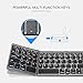 IKOS Foldable Bluetooth Wireless Portable Keyboard with Touchpad Rechargeable Full Size Ultra Slim Folding Mini Keyboard for iPhone iPad Mini/Pro/Air iOS Android Smartphones/Tablets and Windows