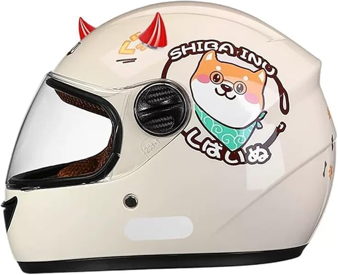 Casque Moto Intégral Enfant Homologué ECE - Taille 46-54cm (3-12 Ans) - Avec Visière Teintée Amovible