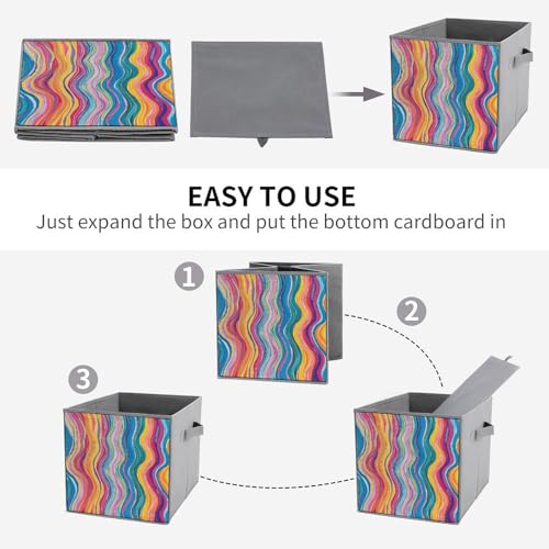 Cube de rangement pliable texturé pour optimiser vos étagères