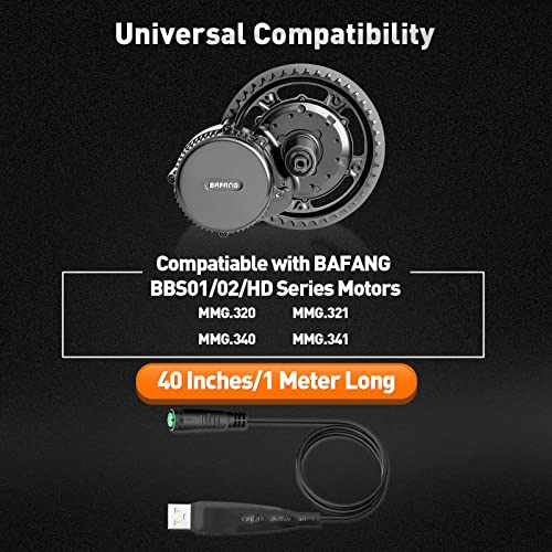 USB Programming Cable For Bafang BBS01/BBS02 Mid-Drive Motors (CAN Version) - 43.31 Inch Cable For E-Bike Motor Parameter Settings