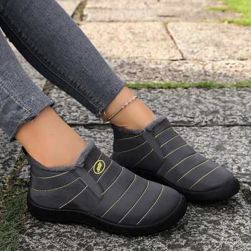 Womens Snow Boots Winter Warm Booties Fur Lined Anti-Slip Ankle Boots For Women 2025 Outdoor Slip On Waterproof Booties Comfortable Warm Shoes3