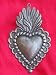 Tin/Silver Sacred Heart with Wavy Flames Milagro Ex Voto