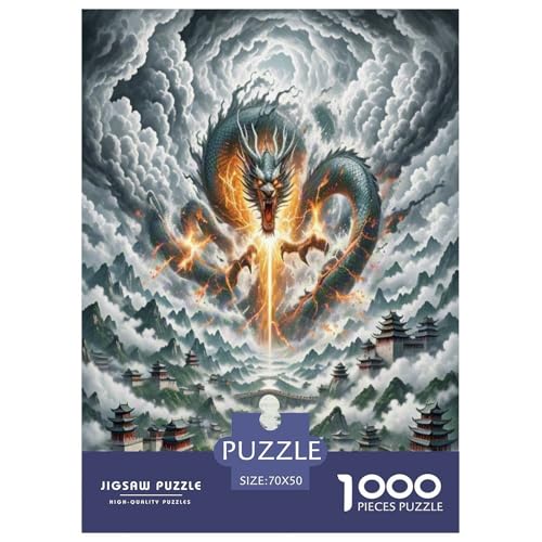 Rompecabezas imposible de 1000 piezas, juego de mesa de dragón de 70x50 cm para adultos