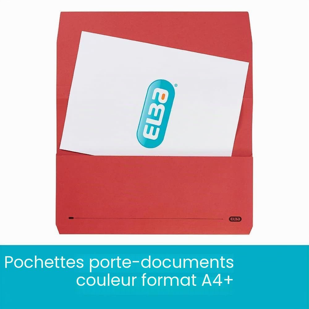 Elba Pochettes couleurs assorties Format A4 document (Boîte de 50)