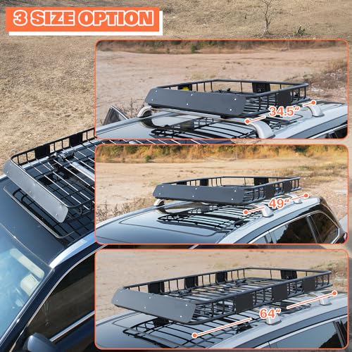 WEIZE 200lb Universal Roof Cargo Basket