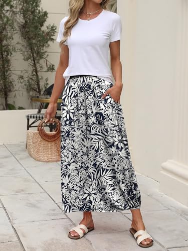 ANRABESS Women's Maxi Skirt Summer Trendy High Waisted Boho Flowy Long Skirts 2026 Spring Fashion Beach Vacation Clothes