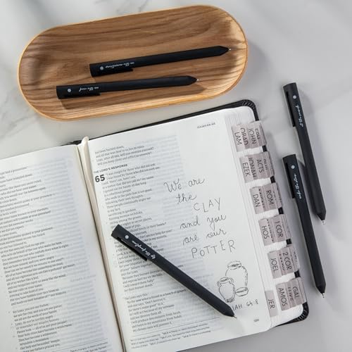 Image of DIVERSEBEE Black Gel Ink Pens, 0.5 mm Gel Pens Fine Point, Bible Pens No Bleed Through with Cute Fine Tip, Bible Study Journaling Supplies, 5 Pack Gel Pen Set