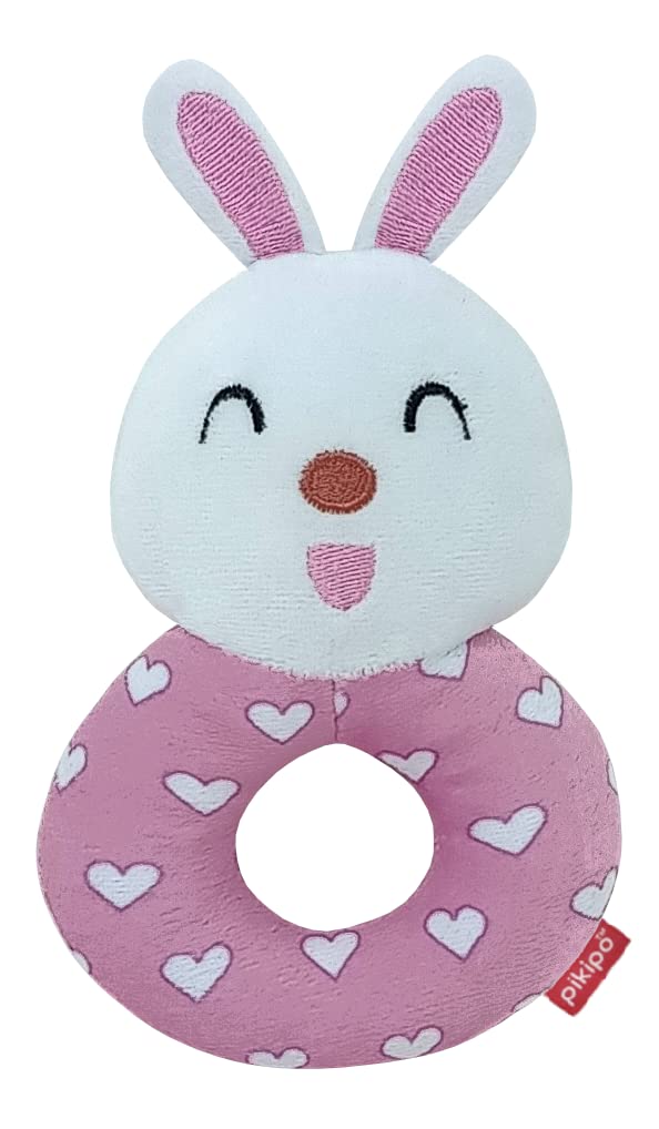Pikipo Plush Bunny Face Rattle Soft Toy with Round Handle (Pink, Toddlers) (B0BZZ79KN2) Amazon Price History, Amazon Price Tracker