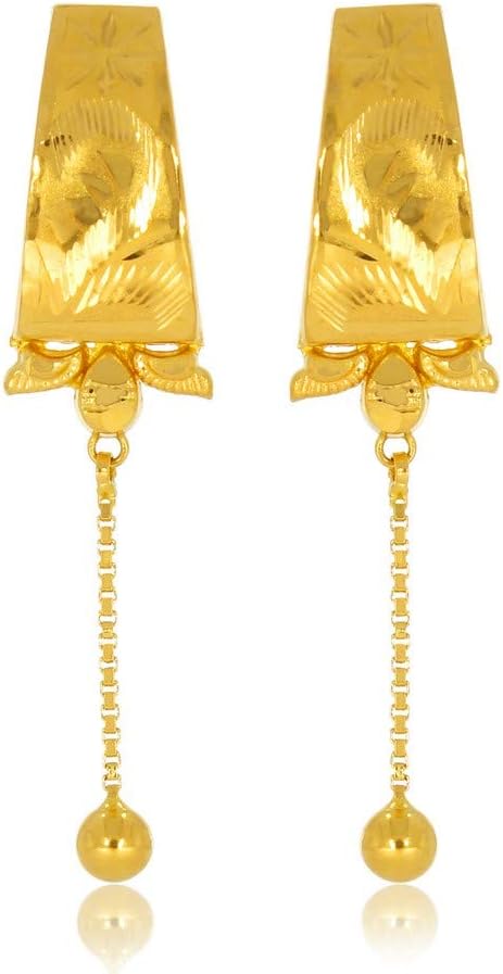 Senco Gold 22k (916) Yellow Gold Drop Earrings for Women