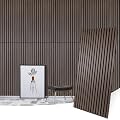 Laceskyso Wood Panels for Wall Acoustic Slat Wall Panels 2-Piece 47.2"×23.6" 3D Fluted Sound Absorbing Panel for Interior Wall Decor and Ceiling - Dark Walnut
