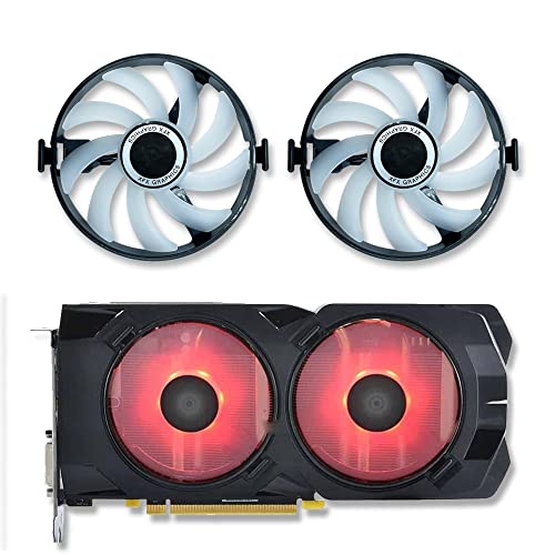 Jzwefdo 94mm Graphics Card Fan FDC10U12S9-C Cooler Fan Replace for XFX AMD Radeon RX 470/480/580 Edition Crimson Graphics Card Cooling Fan (Graphics Fan-2PCS)-Red