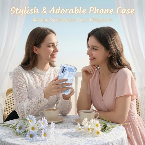 CASBST Compatible for Samsung Galaxy A32 5G Case, Pretty Butterfly Print Three-Dimensional Wave Clear Case for Girls Women, Soft Full Package Anti-Fall Cover for Galaxy A32 5G, Silver Butterfly by CASBST - Used condition - Image 6