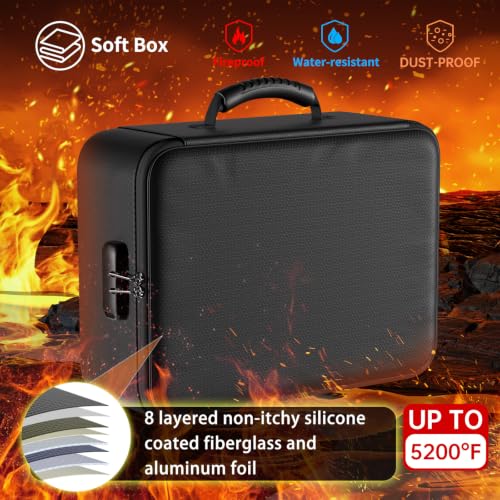 Image of DocSafe 5200F Document Organizer with Lock,Upgraded Heat Insulated Fireproof&Waterproof Box 8 Layers File Organizer,Portable Home Travel Safe Storage for Important Documents, Files and More