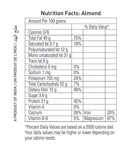 Image of Natureland Organics Almonds 250 gm (Pack of 4) - 1 Kg Offer Pack