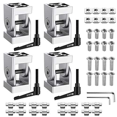 JiGiU 4 Piezas 3030 Conector de Ángulo Ajustable Junta Ajustable para Perfiles de Aluminio Rango de Rotación de 180 °con Abrazadera de Palanca para Impresora 3D