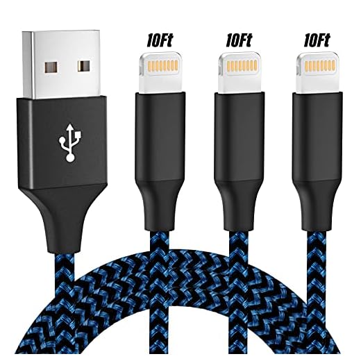 iPhone Charger Mfi Certified Lightning Cable 3Pack 10FT Nylon Braided iPhone Charger Cable Fast Charging Syncing Long Cord Compatible iPhone 12/Max/11Pro/11/XS/Max/XR/X/8/8P/7 - BlackBlue