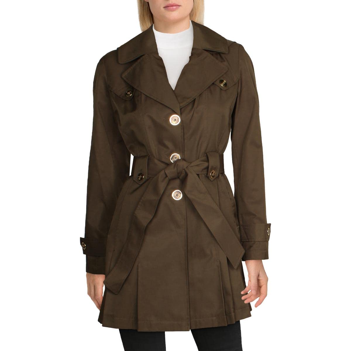 Belted Coat Via Spiga Petite Coat Via Spiga Designer Brown Faux