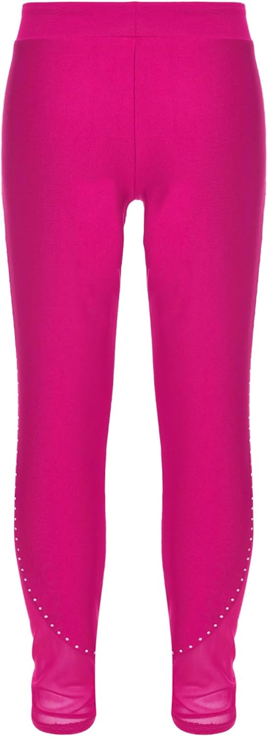 Freebily Girls Athletic Leggings for Teens High Waisted Dance Pants for Kids Running Yoga Workout Skating Tights Activewear