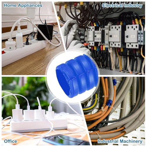 Gaine de protection flexible plastique bleu pour câbles électriques