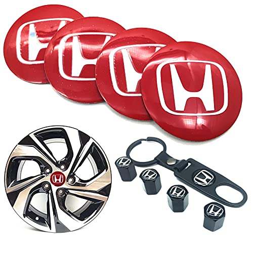65mm Red Car Wheel Center Cap Cover Emblem Sticker for Honda,Tire Valve Stem Caps and Keychain Compatible with Honda(9Pcs) 65mm Red Car Wheel Center Cap Cover Emblem Sticker for Honda,Tire Valve Stem Caps and Keychain Compatible with Honda(9Pcs)