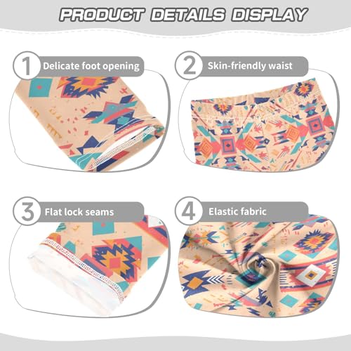 KLL Colorful Aztec Pattern Girls Legging Stretchy Full Length Lounge Pants Running3