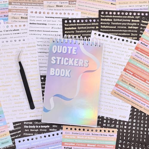 Image of 3000+ Pcs Word Stickers for Journaling, 50 Sheets Gold Foil Art Scrapbook Quote Stickers for Junk Journal, Scrapbooking Supplies Small Talk DIY Decorative Gift for Women Teen Girls