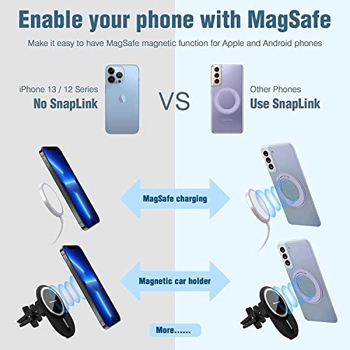 Image of Nillkin Combo of SnapLink (On Phone) + Snapshold (Wall Mount) Magnetic Sticker Converts Any Phone to Magsafe Enabled Strong Adhesion Blue Color