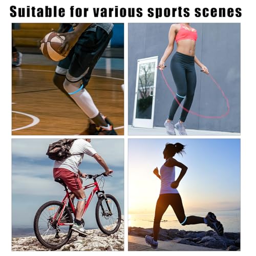 Image of Gosknor 2pcs Patellar Tendon Support Strap Knee Band (Fluorescent Blue) | Silicone Patella Knee Brace Elastic Knee Pain Strap for Basketball Running Hiking Jumpers Soccer Volleyball Sports