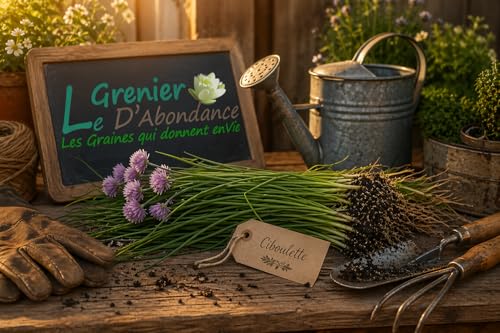 150 graines Aromatiques à semer - Le Grenier d'Abondance - CIBOULETTE - Allium schoenoprasum
