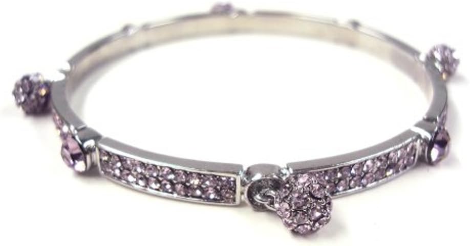 Sparkling Purple Swarovski Crystal Bangle with Dangling Balls