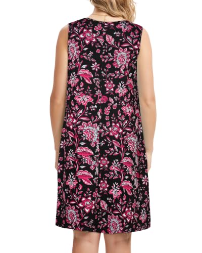 Image of CHICGAL Womens Summer Dresses Casual Loose Pleated Front Tshirt Sleeveless Tank Sundresses with Pockets 2026