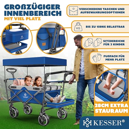 Carro plegable para camping KESSER® con techo e impermeable para intemperie 3
